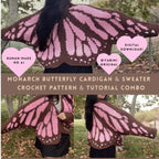 Monarch Butterfly Cardigan Crochet Pattern PDF – Granny Square Boho Sweater