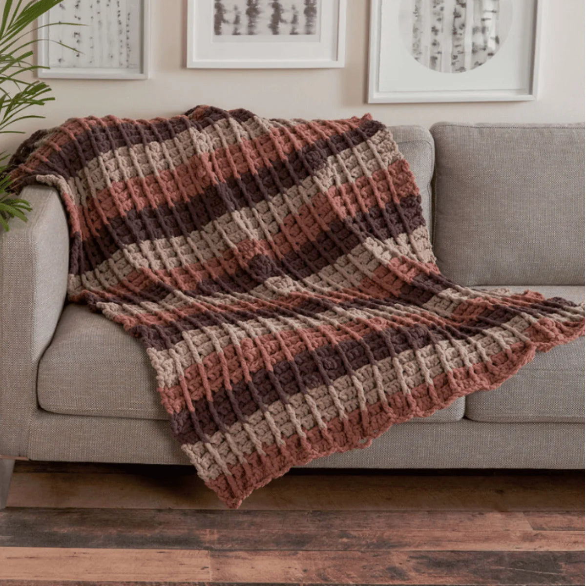 Bernat Bricks Crochet Blanket Pattern – Chunky Textured Afghan PDF