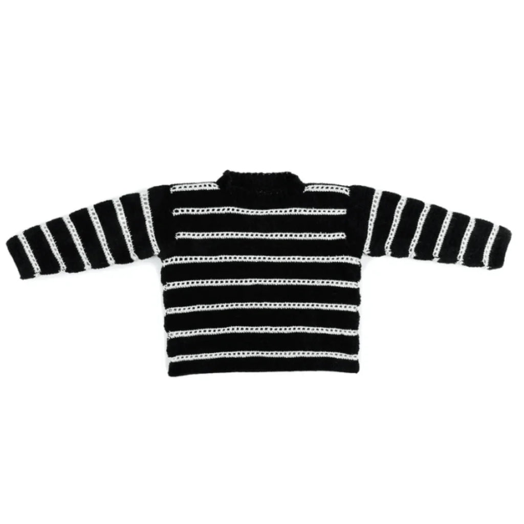 Bernat Eyelet Stripes Crochet Pullover Pattern – Lightweight Sweater PDF