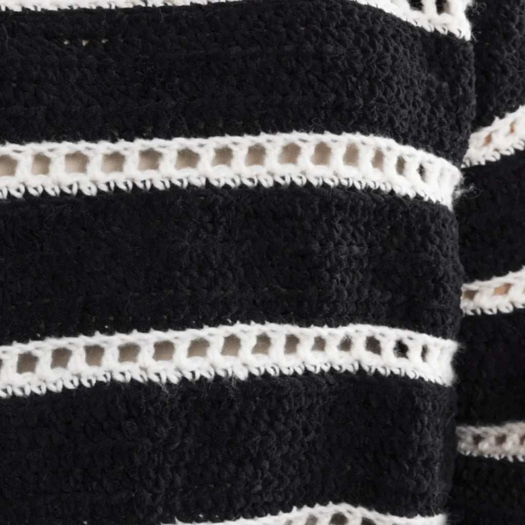 Bernat Eyelet Stripes Crochet Pullover Pattern – Lightweight Sweater PDF
