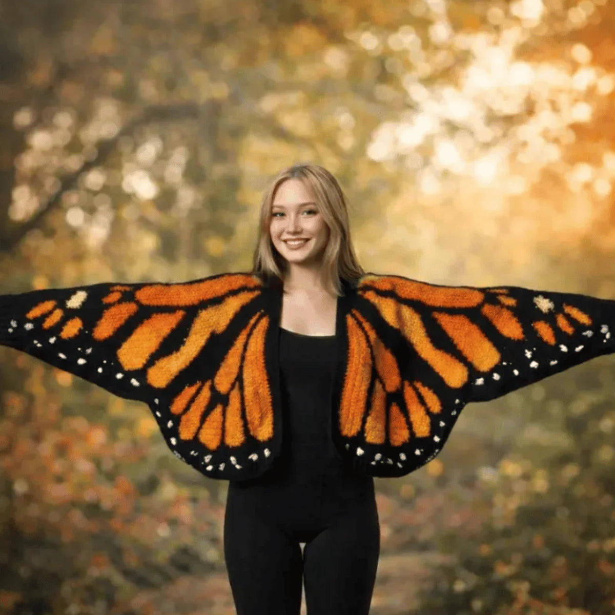 Monarch Butterfly Cardigan Crochet Pattern PDF – Granny Square Boho Sweater