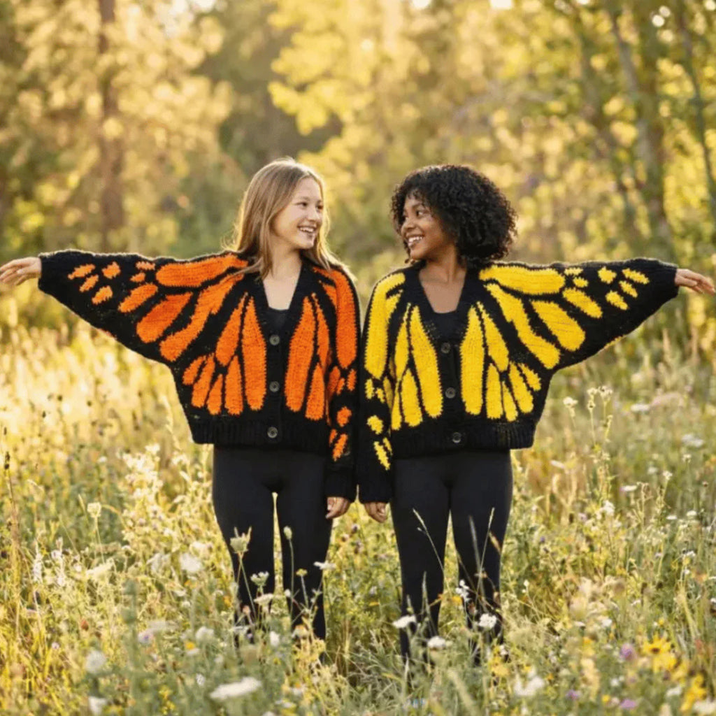 Monarch Butterfly Cardigan Crochet Pattern PDF – Granny Square Boho Sweater
