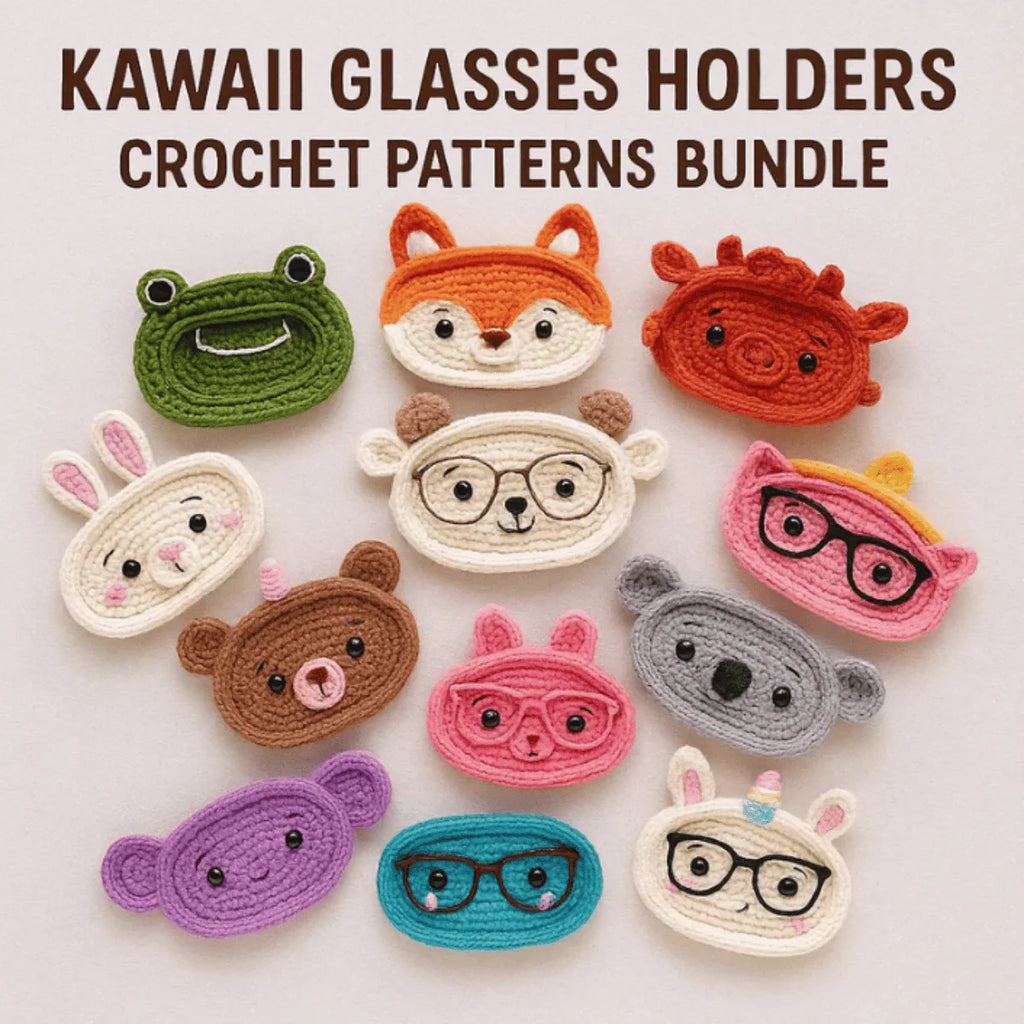 Kawaii Glasses Holders Crochet Pattern PDF – Cute Animal Eyeglass Stand Tutorial