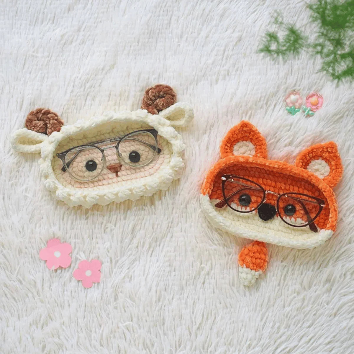 Kawaii Glasses Holders Crochet Pattern PDF – Cute Animal Eyeglass Stand Tutorial