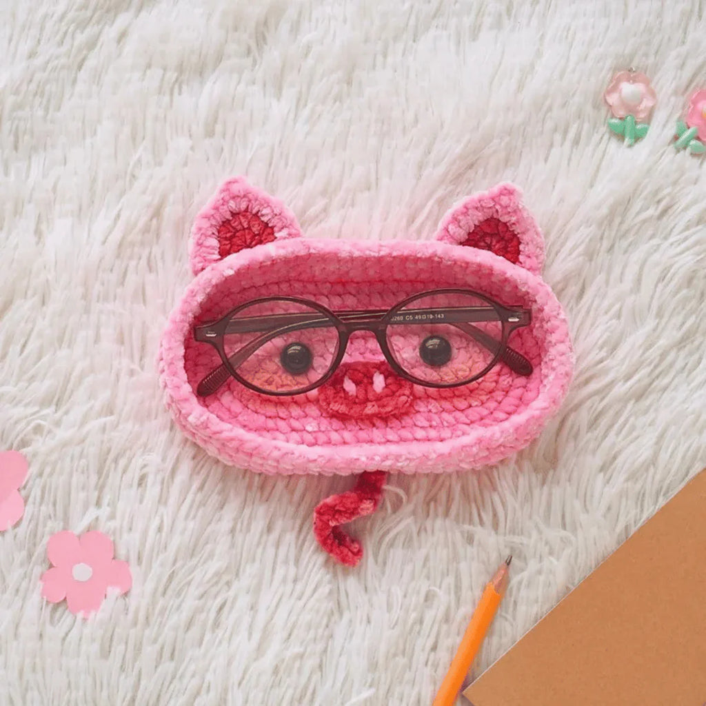Kawaii Glasses Holders Crochet Pattern PDF – Cute Animal Eyeglass Stand Tutorial