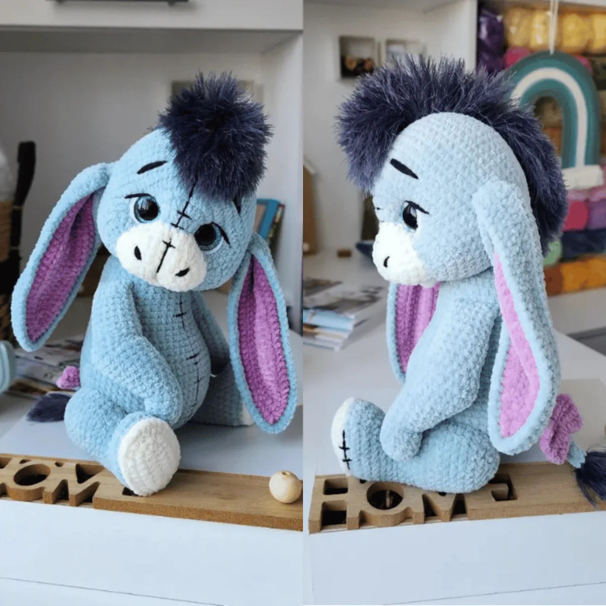 Donkey Amigurumi Crochet Pattern PDF Farm Animal Plush Toy Tutorial
