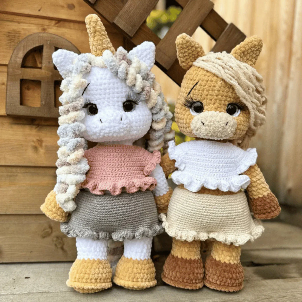 2-in-1 Unicorn & Horse Amigurumi Crochet Pattern PDF with Clothes Tutorial