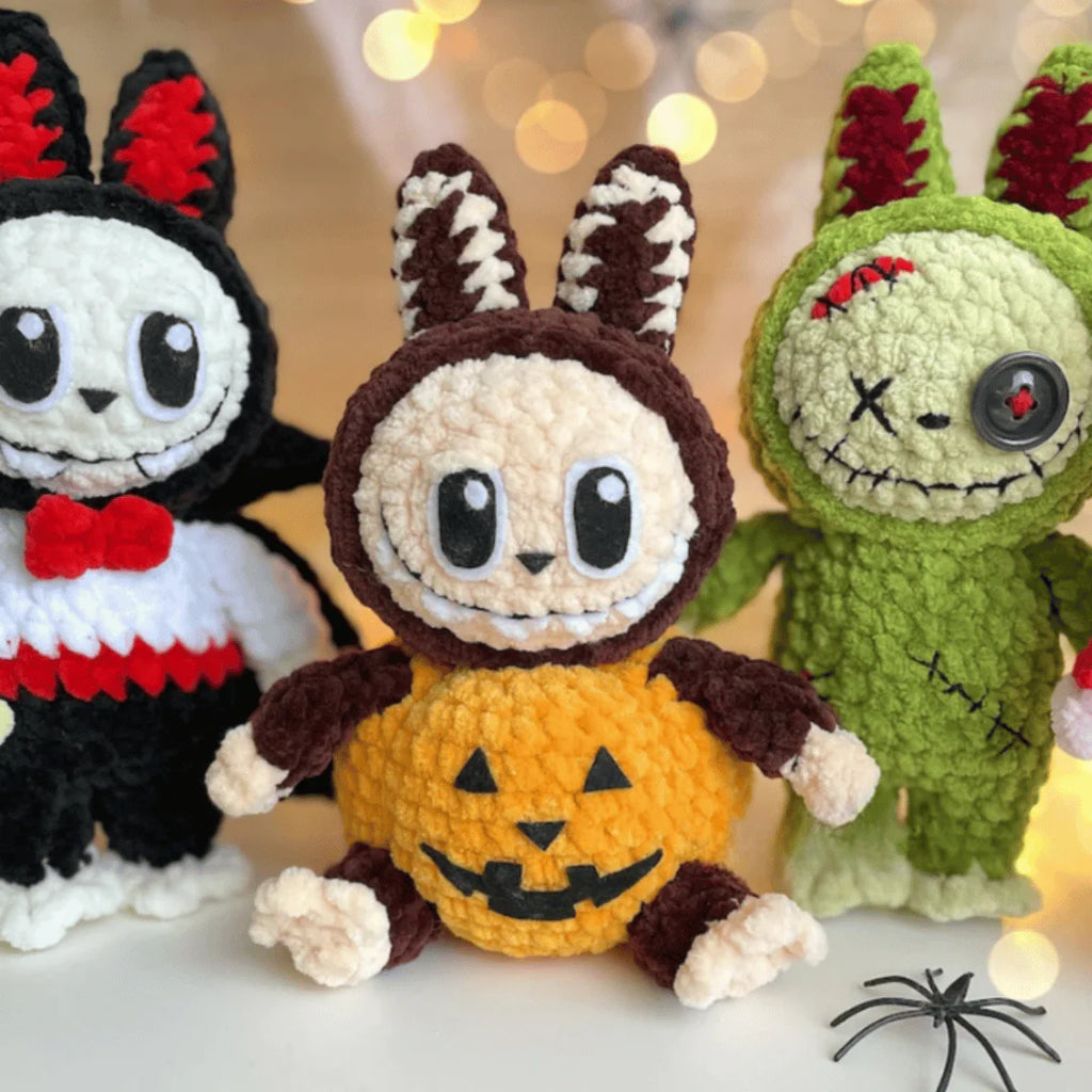 Labubu 5-in-1 Halloween Crochet Outfits PDF Doll Clothes Pattern Bundle