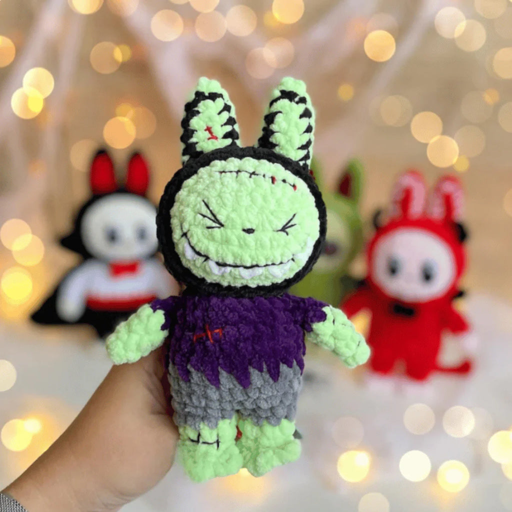 Labubu 5-in-1 Halloween Crochet Outfits PDF Doll Clothes Pattern Bundle