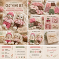 Bella Bunny Outfit Amigurumi Crochet Pattern PDF Toy & Clothes Tutorial