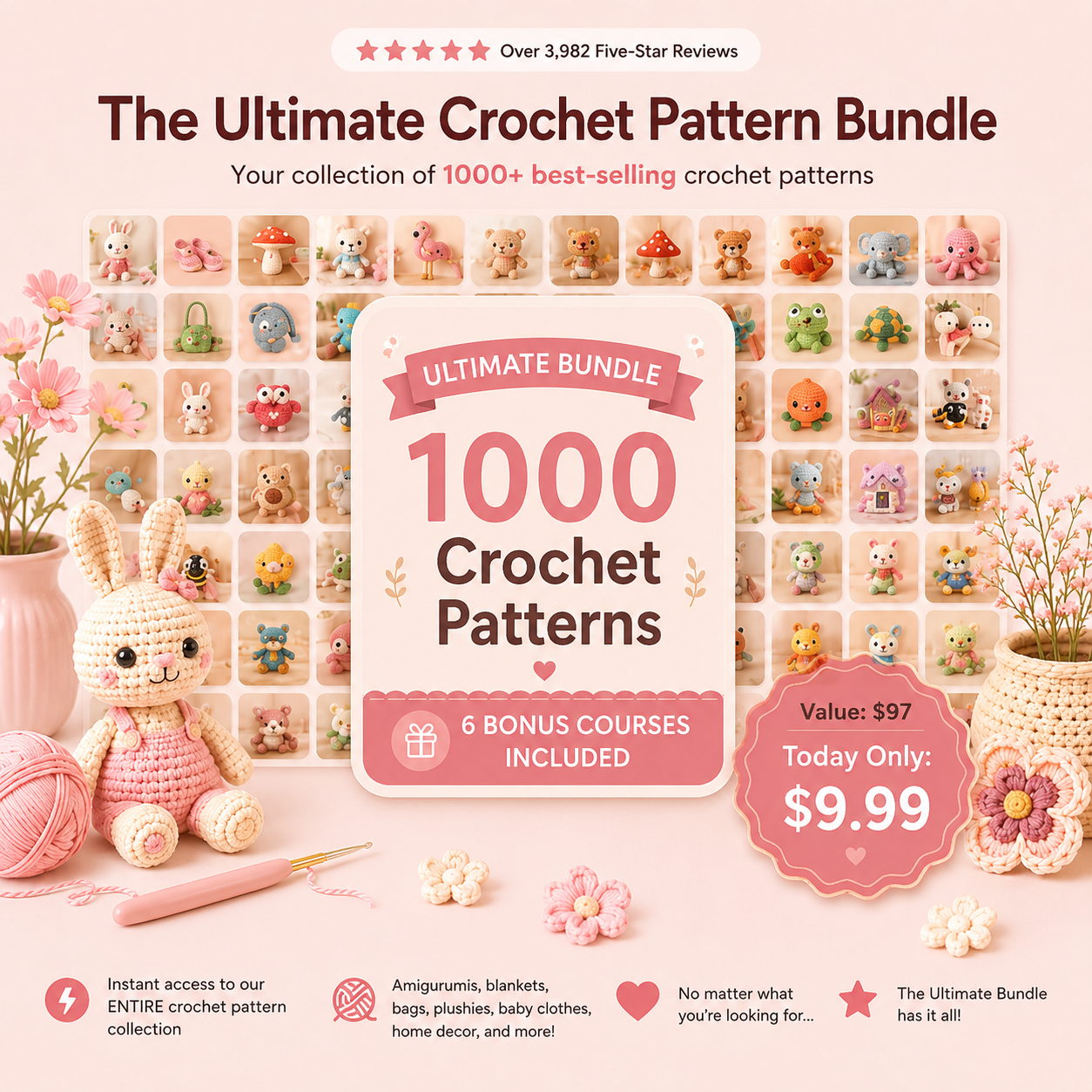 Ultimate Crochet Patterns Bundle – 1000+ Crochet Patterns Collection