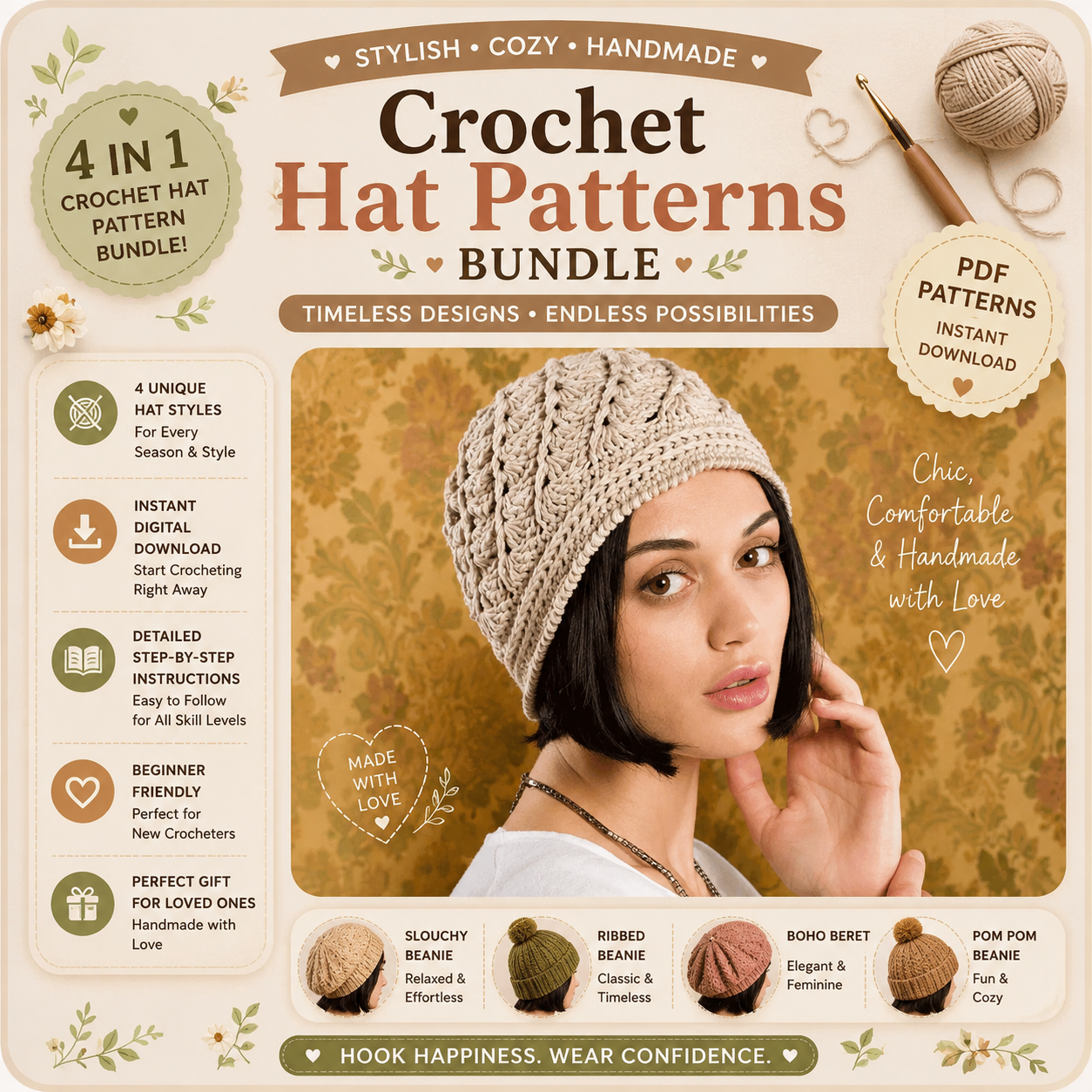 Bernat My Day Crochet Cloche