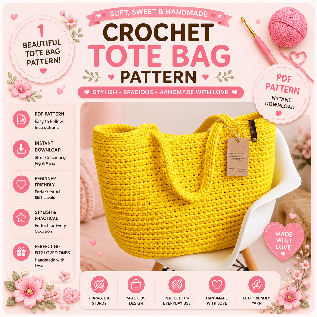 40 Crochet Bag Patterns Bundle – Tote, Purse & Boho Bag PDF Collection