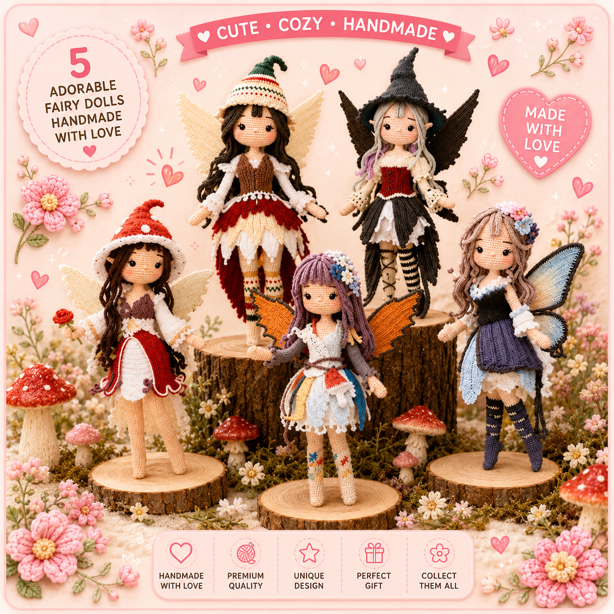 Fairy Dolls Crochet Pattern Bundle – Magical Amigurumi Collection