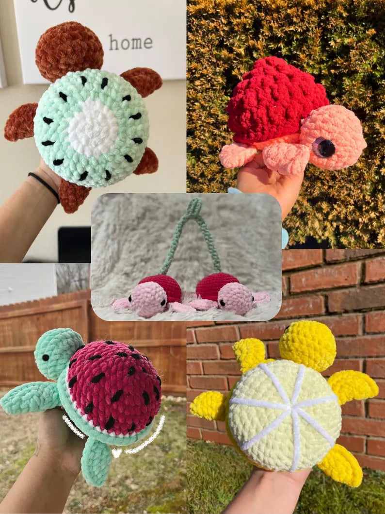 10-in-1 Fruit Turtle Crochet Pattern Bundle