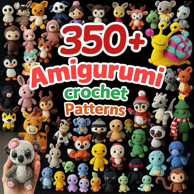350+ Amigurumi Crochet Patterns Bundle – Animals, Dolls & Plushie PDF Collection