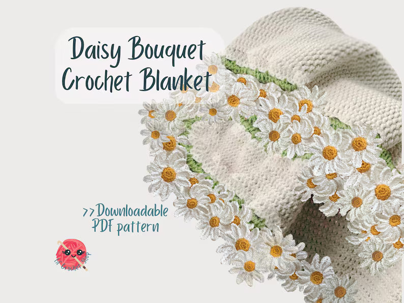 Bouquet Blanket Crochet Pattern Bundle – Floral Afghan & Granny Square PDF Collection