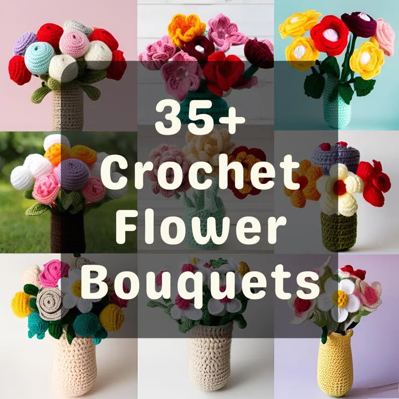 150+ Flower Crochet Pattern Bundle – Floral Bouquet & Botanical PDF Collection