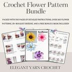 150+ Flower Crochet Pattern Bundle – Floral Bouquet & Botanical PDF Collection