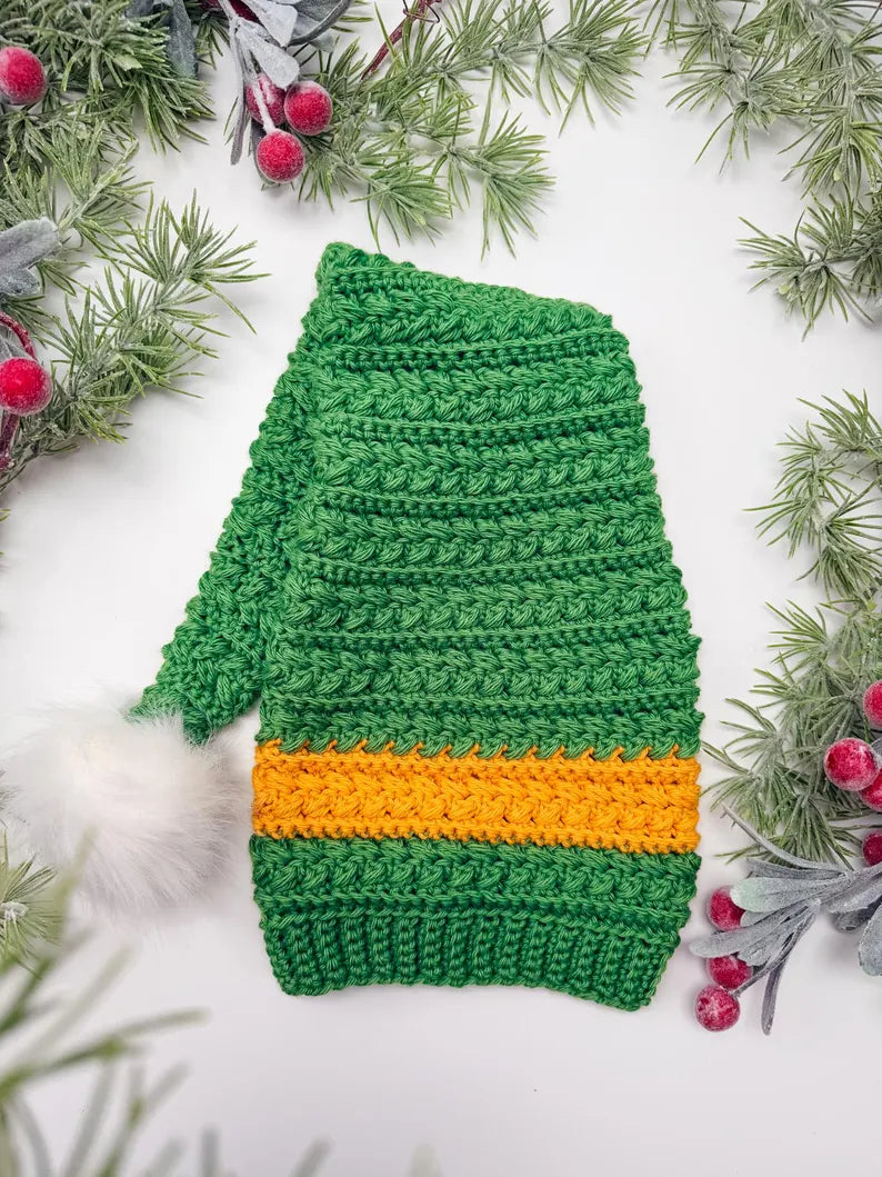 Wheat Stitch Santa & Elf Hat Crochet Pattern – Christmas Stocking Cap