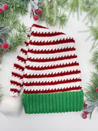 Wheat Stitch Santa & Elf Hat Crochet Pattern – Christmas Stocking Cap