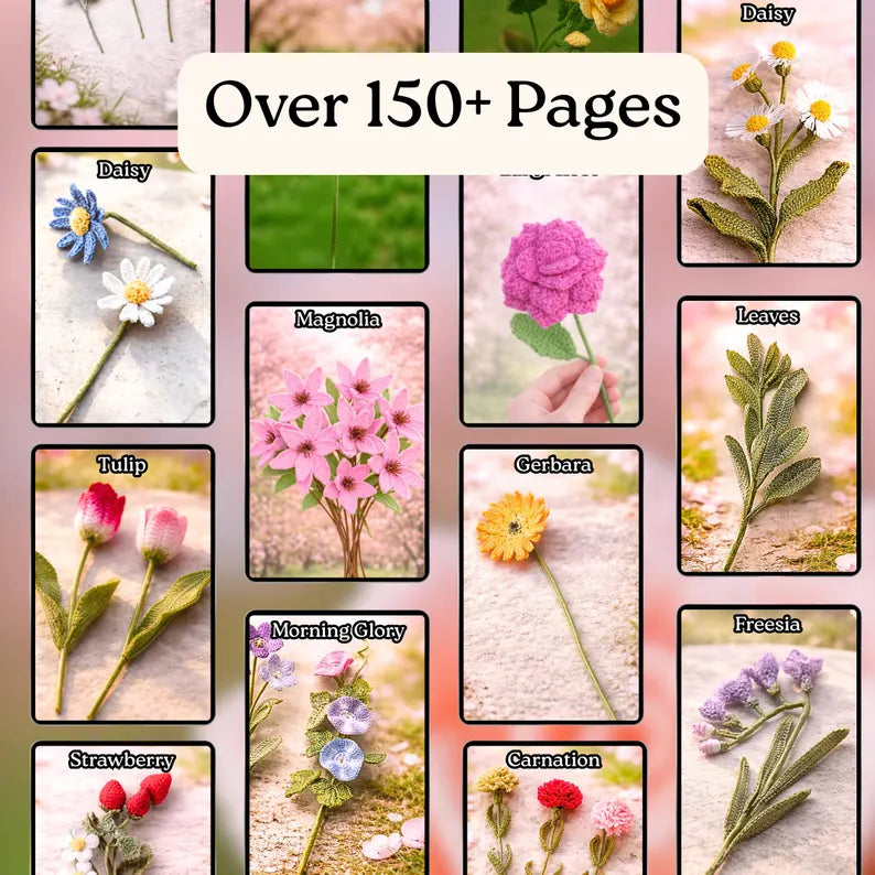 150+ Wedding Flower Crochet Pattern Bundle