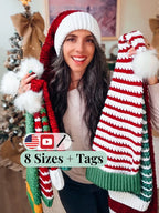 Wheat Stitch Santa & Elf Hat Crochet Pattern – Christmas Stocking Cap