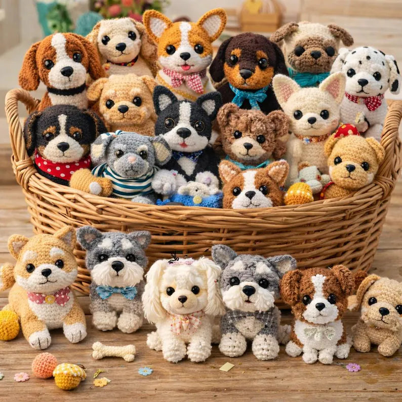 140 Dog Crochet Pattern Bundle PDF – Puppy Amigurumi Mega Collection