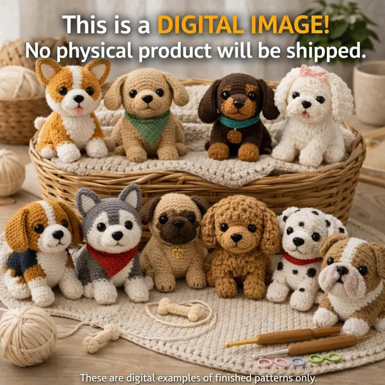 140 Dog Crochet Pattern Bundle PDF – Puppy Amigurumi Mega Collection