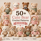 50+ Bear Crochet Pattern Bundle – Cute Teddy Bear & Amigurumi PDF Collection