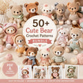 50+ Bear Crochet Pattern Bundle – Cute Teddy Bear & Amigurumi PDF Collection