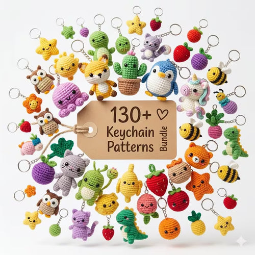 130+ Crochet Keychain Pattern Bundle
