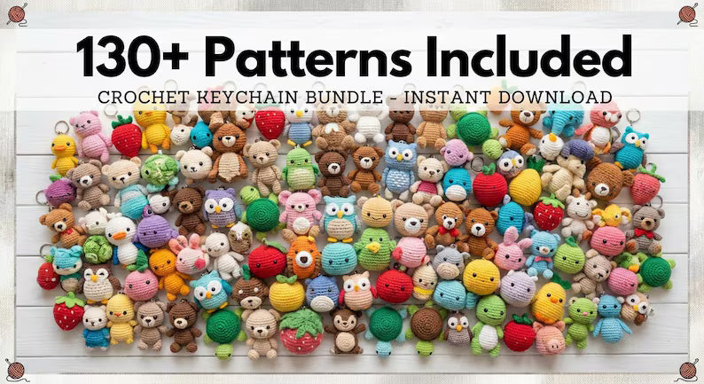 130+ Crochet Keychain Pattern Bundle