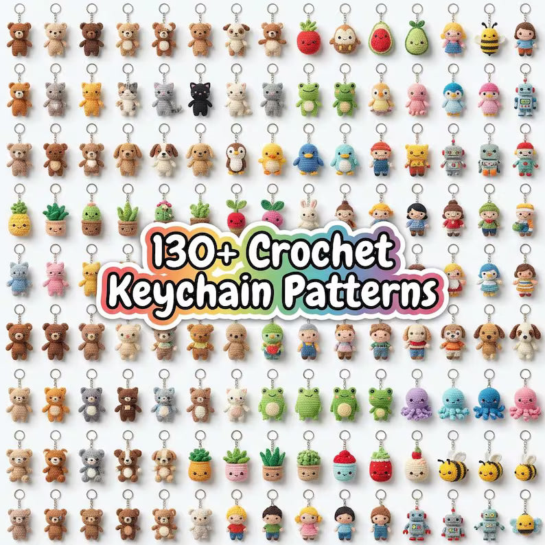 130+ Crochet Keychain Pattern Bundle