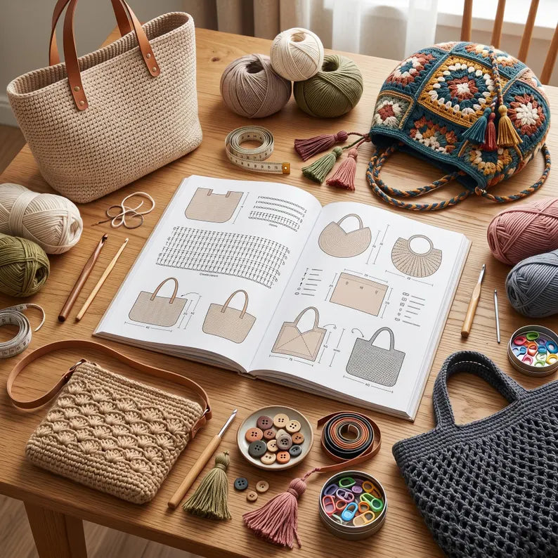 200+ Boho Crochet Bag & Pouch Pattern Bundle – Tote, Purse & Accessories PDF Collection